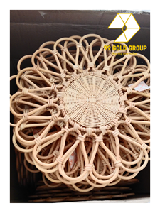 Premium Eco-Friendly Durable Vintage Round Rattan <b>Plate</b> Set-Handcrafted Sunflower <b>Mats</b> & Pads - Product Image 4