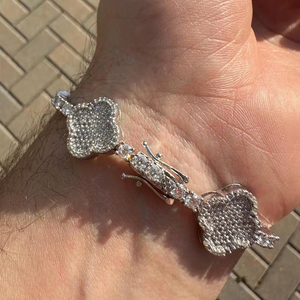 925 <b>Silver</b> Moissanite Round Cut Bracelet Pave Setting Tennis <b>Link</b> Luxury Women's Everyday Wear - Product Image 2