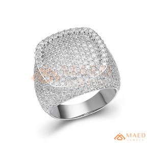 <b>Mens</b> <b>Silver</b> Tone Moissanite Diamond Dome <b>Ring</b> Hip Hop Statement Jewelry Fashion <b>Ring</b> for <b>Men</b> Daily Wear - Product Image 6