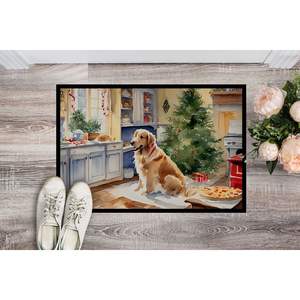 Golden Retriever Christmas Cookie Felpudo antideslizante Interior Exterior Lavable Alfombra de pila baja 18H X 27W Felpudo de puerta delantera para entrada - Product Image 2