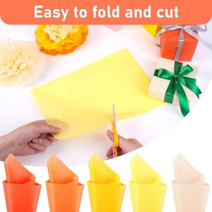 Sacchetti Regalo in Carta Velina Arancione e Gialla, 330 Fogli, 14 x 10 Pollici, per Artigianato e Fai da Te, Autunno, Ringraziamenti, Confezione da 5 Colori, Carta da Regalo - Product Image 2