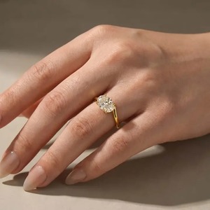 925 Moissanite Diamond 2.5Ct Oval Cut Solitaire 925 Silver Engagement <b>Ring</b> Everyday Wear <b>Ring</b> for Women's from <b>Indian</b> Supplier. - Product Image 2