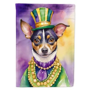 Multicolor <b>Rat</b> Terrier King Mardi Gras Garden Flag Decorative Mailbox & Patio Banner for Yard & Lawn Artwork for Flower Beds - Product Image 1
