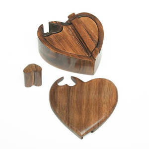 Vintage Wooden Heart <b>Memorial</b> <b>Keepsake</b> Urn Funeral Ash Container Crafted With Refined Artistic Natural Grain Texture - Product Image 6