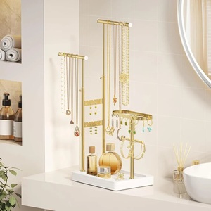 ที่วางเครื่องประดับรูปตัว T ดีไซน์หรูหรา พร้อมฐานถาดตกแต่ง สำหรับเก็บสร้อยคอและกำไลข้อมือ ประหยัดพื้นที่ สวยงาม ทันสมัย เหมาะสำหรับวางบนโต๊ะเครื่องแป้ง - Product Image 4