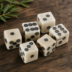Juego de Dados de Hueso de Vaca Pulido a Mano, Color Natural, Puntos Grabados Personalizados, Ecológico, Resistente al Agua, para Dungeons & Dragons - Product Image 6