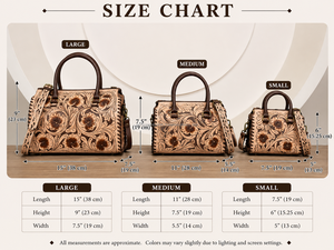 Bolso de Viaje de Cuero Genuino para Mujer, Estilo Speedy, con Patrón Floral Grabado a Mano, para Viajes y Uso Diario - Product Image 2
