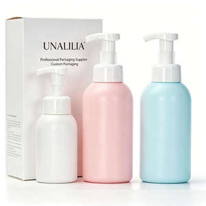 Vente en gros de flacons pompe en mousse PE de 500 ml, imprimés en sérigraphie, distributeurs de savon pour les mains, de gel douche et de mousse pour le visage de 300 ml, marque Unalilia - Product Image 3