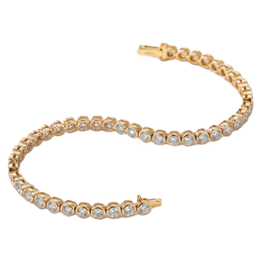 IGI Certified Round Cut Lab Grown Diamond Luxury Tennis Bracelet 9K 10K 14K 18K Solid Gold Minimalist Stackable Wedding Bracelet - Product Image 4