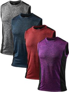 Camiseta sin Mangas para Hombre, Cuello Redondo, Tejida, de Secado Rápido, Color Sólido, Deportiva, Verde, Morado, Azul, Gris, Poliéster - Product Image 6