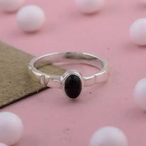 Natural <b>Black</b> Onyx <b>Ring</b> 925 Sterling Silver Oval Cabochon Gemstone <b>Ring</b> Wholesale Handmade Jewelry for <b>Men</b> Women - Product Image 4