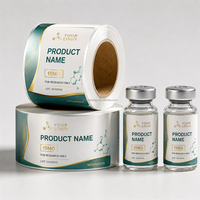 Étiquettes vierges pour flacons de peptides à haute adhérence, autocollants en vinyle imperméables pour flacons en verre de laboratoire