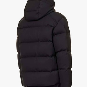 Veste d'hiver matelassée à capuche pour homme, couleur unie, coupe-vent, décontractée, manches classiques, rembourrage en polyester, fermeture éclair, col montant - Product Image 5