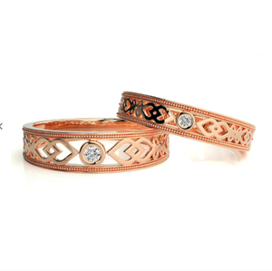 925 Sterling Silver Rose Gold Plated Celtic <b>Couple</b> Rings - Product Image 1