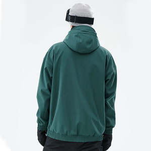 Sudadera con capucha para hombre, holgada, extragrande, impermeable, cortavientos, transpirable, con forro polar Tex, aislada, con cremallera de un cuarto, larga, para invierno - Product Image 2