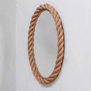 Espejo Colgante con Diseño de Cuerda Redonda, Espejo de Pared Hecho a Mano con Cuerda de Bambú para Decoración de Dormitorio y Sala de Estar - Product Image 2