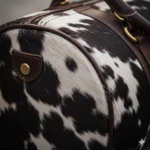 กระเป๋าเดินทางหนังแท้ลายขนสัตว์ กระเป๋าถือแบบดัฟเฟิลสำหรับวันหยุดสุดสัปดาห์ กระเป๋าเดินทางขึ้นเครื่องบิน ผู้ผลิตส่งออก LHTB-0074 - Product Image 6