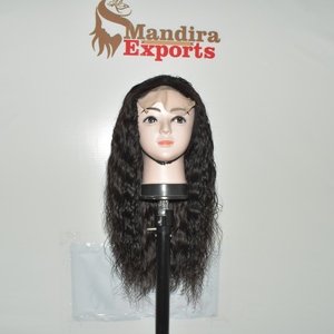 Extensions de cheveux humains indiens Remy naturels, vierges, alignés aux cuticules, HD, pour tissage en dentelle, bouclés, ondulés, double trame, faits à la machine - Product Image 2