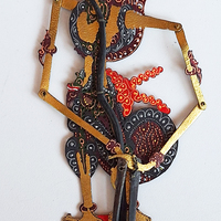 Marionnette Wayang Kulit en cuir indonésien artisanale, décoration de table traditionnelle javanaise, objet ethnique, souvenir