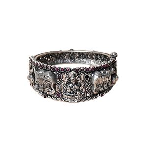 Experts in Selling Minimalistic Ruby Stone Studded Customizable Divine Motifs Bangles for Women's Party Engagement Wedding Wear - Product Image 1