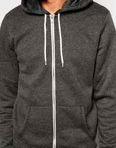 Sweat à capuche blanc pour homme, coupe classique, couleur unie, style décontracté, en tissu French Terry, tendance 2026 - Product Image 3