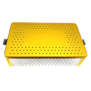 Caja de Almacenamiento Metálica Perforada Amarilla Transparente con Asas Laterales para Uso en Cirugía de Columna Vertebral, Certificación CE, Garantía de 3 Años - Product Image 6