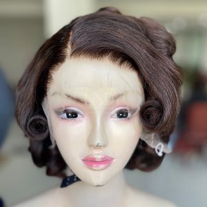 Perruque brune rebondissante de haute qualité en cheveux naturels bruts, avec fermeture frontale, brun clair, 100 % cheveux humains vietnamiens - Product Image 6