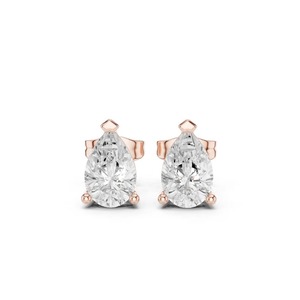Boucles d'oreilles clous en diamant de laboratoire taille poire 2.10CTW, or jaune 9K, 3 griffes, vente en gros, OEM, bijoux fins - Product Image 5