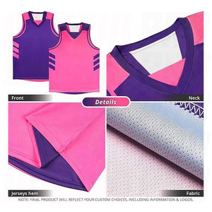 Maillots de basket-ball respirants et à séchage rapide de haute qualité, designs personnalisés, vêtements de sport en polyester, ensembles d'uniformes d'équipe, entraînements, matchs, jeux - Product Image 4