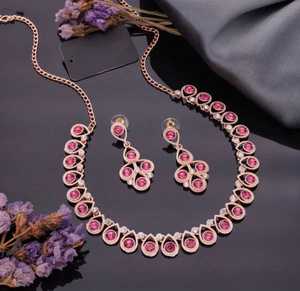 Elegant <b>Silver</b> Plated Crystal <b>Choker</b> Necklace Earring Set Waterdrop Cubic Zirconia Bridal Jewelry Set for Women's Wedding Party - Product Image 3