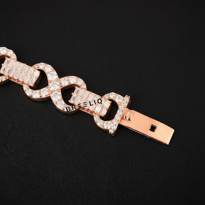 Pulsera de eslabones cubanos Infinity de 12 mm con incrustaciones de diamantes de laboratorio de color, de plata de ley 925, estilo Hip Hop de lujo para hombres y mujeres - Product Image 2