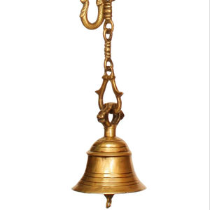 Campana de Templo Decorativa de Latón de Lujo, Campana de Oración Hindú Premium para el Hogar, Meditación y Ceremonias Religiosas - Product Image 1