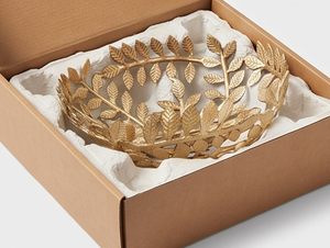 Bol en métal décoratif de style glamour fait main avec motif de feuilles dorées, idéal pour les mariages, les fêtes et la décoration intérieure - Product Image 6