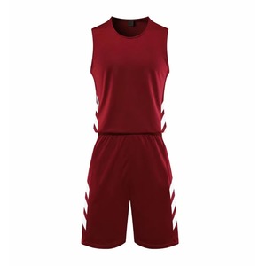 Ensemble de maillot de basket-ball rouge pour hommes, débardeur sans manches avec short, impression sublimée, vêtements de sport respirants - Product Image 1