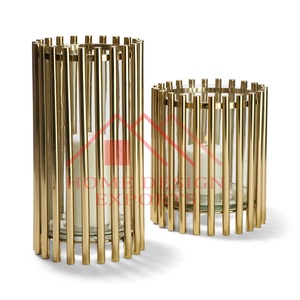 Bougeoirs en verre pour la décoration de la maison des hôtels et des restaurants Bougeoirs en or Centres de table Bougeoir - Product Image 1