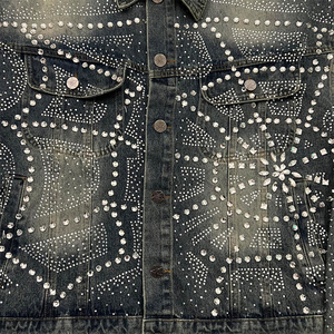 IBEX 2026 Luxury Rhinestone <b>Denim</b> <b>Jacket</b> Hand Set Crystal Embellished Premium Jean Coat Streetwear Fashion - Product Image 3