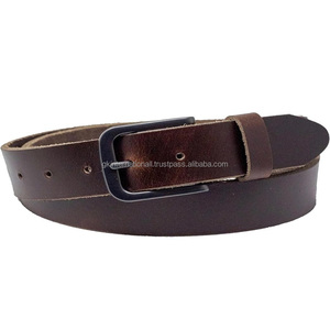 Cinturón informal de cuero de moda para hombres de alta calidad con hebilla de una sola punta de níquel negro resistente - Product Image 3