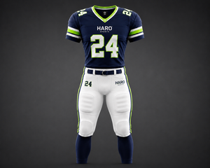 Ensemble d'uniformes de football américain sur mesure de qualité supérieure, maillot de football sublimé avec pantalon de football intégré - Product Image 1