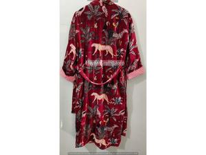 Robe Kimono Longue en Velours Tricoté Imprimé Gris, Épaisse, pour l'Automne et l'Hiver, Peignoir de Demoiselle d'Honneur, Robe de Chambre pour Femme, Bordeaux - Product Image 6