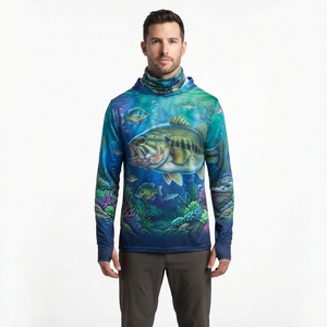 Sudadera de Pesca Personalizada al por Mayor para Hombre, Manga Larga, Protección Solar UPF 50+, Camisas de Pesca Transpirables de Secado Rápido - Product Image 1