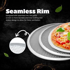 SKI SKI-7335 Customized Logo Prints Stainless Steel Pizza Screen Tray 6 18 Inches Baking Grid Eco-Friendly Stocked Mesh Mat Pan - Product Image 3