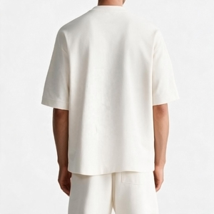 Men's Oversized White Spandex/<b>Polyester</b> <b>T</b>-<b>Shirt</b> O-Neck Short Sleeve Minimalist Front Sporty Breathable Jersey Plain Dyed Regular - Product Image 2