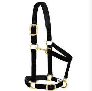 Harnais rose en nylon pour cheval avec rembourrage noir et boucles métalliques pour l'équitation et l'entraînement - Product Image 2