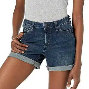 Shorts Vaqueros Vintage para Mujer, Estilo Casual de Verano, Ajustados, Elásticos, Lavados, Bordados y Desgastados - Product Image 1