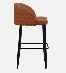 Tabouret de bar en cuir PU marron, design industriel moderne, hauteur réglable, meubles de cuisine, structure en acier thermolaqué - Product Image 2