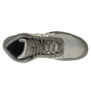 Chaussures de boxe en mesh respirantes à lacets gris, chaussures d'entraînement à tige haute - Product Image 2