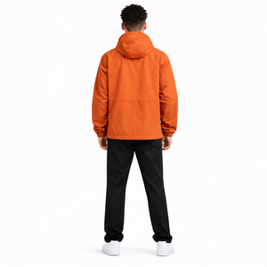 Chaqueta Anorak Naranja al por Mayor para Hombre, con Capucha y Media Cremallera, Cortavientos Estilo Urbano Y2K, Proveedor OEM, Pedidos al por Mayor de Ropa Urbana de EE. UU. - Product Image 3