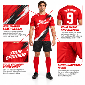 ชุดยูนิฟอร์มฟุตบอลสโมสร ชุดทีมฟุตบอลสั่งทำพิเศษ เสื้อกีฬาซับลิเมชั่นคุณภาพสูง ขายส่ง - Product Image 6