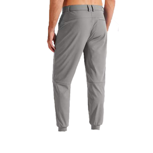 Pantalon de jogging gris léger pour homme, taille élastique, coupe-vent, poches latérales, respirant, coupe décontractée, 100 % coton, pour l'hiver, vente en gros - Product Image 2