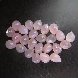 4mm 6mm Calcedonia Rosa Natural corte Rosa Pera cabujón suelto a granel piedra preciosa piedra semipreciosa fabricación de joyas nuevo último producto - Product Image 4